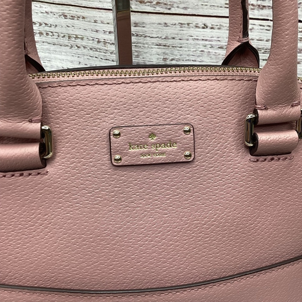KATE SPADE SATCHEL SUMMER BAG PINK DUSTY PEONY HANDBAG GROVE STREET CARLY PURSE - Picture 7 of 14